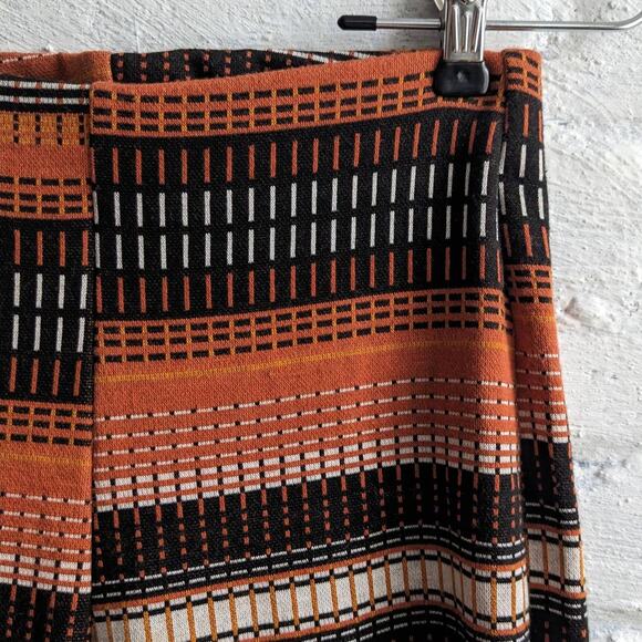 Urban Outfitters Retro Highwaist Flares Rust Earthtone Psychedelic Striped Pants - Picture 5 of 6